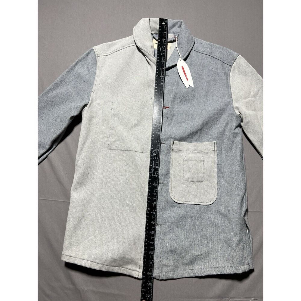Imperfects Jacket Mens Shepards‎ Denim Button Up Patchwork Chore Coat Shacket XS - Picture 14 of 16